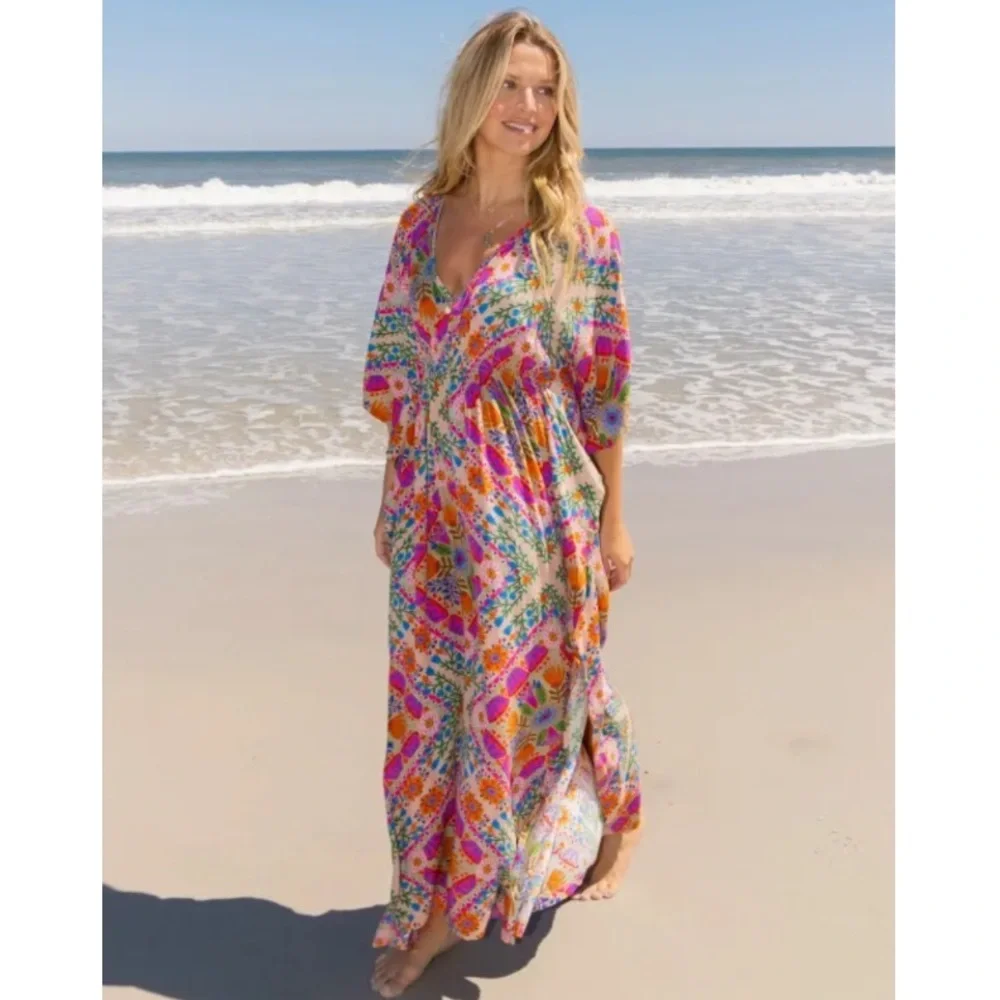 NATURAL LIFE Colorful Maxi Dress BNWT - Picture 1 of 11
